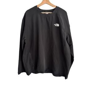 North Face Men's 3XL Black Crewneck Pullover Sweatshirt Zip Pocket Lightweight